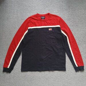 VINTAGE Y2K/late 90s Abercrombie & Fitch Colourblock Pique Long Sleeve T-shirt